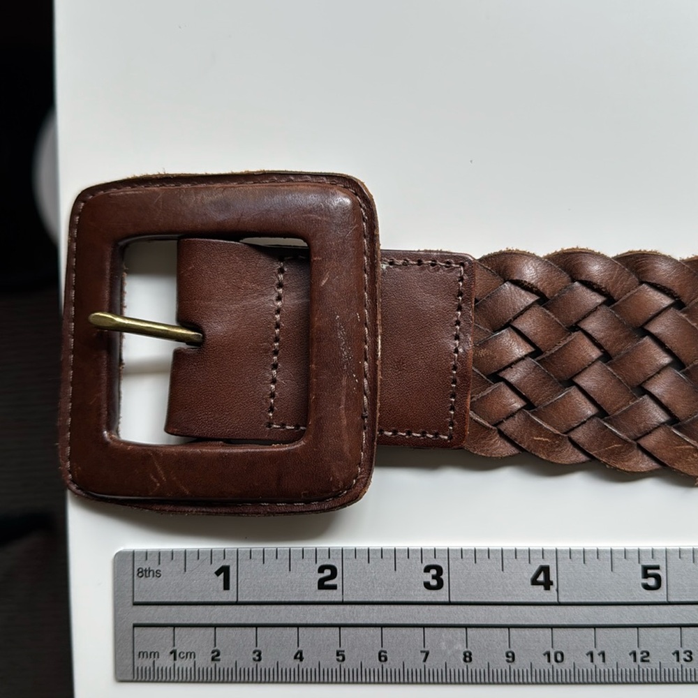 Banana Republic brown leather woven belt